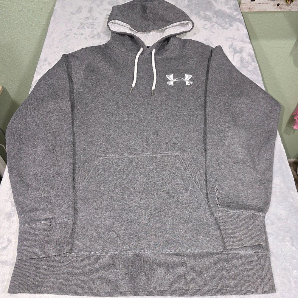 Under Armour Hustle Fleece Pullover Hoodie Mens MediumGray‎ Sweatshirt